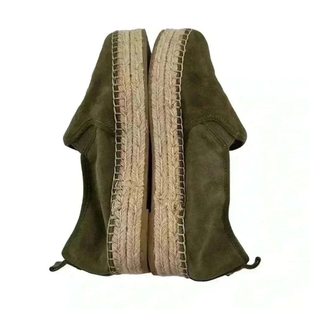 Sam Edelman Carrin flats size 10.5 40.5 army green suede flatform Espadrilles